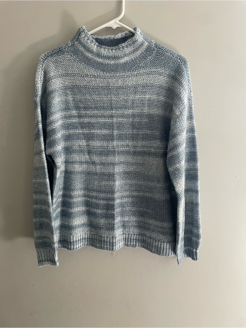 Talbots‎ Blue Marled Knit Sweater | Size M | Cozy Mock Neck